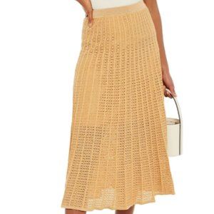 NWOT Sandro Allea Metallic Knit Midi Skirt - Gold